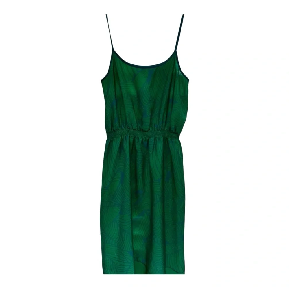 LOFT Green Spaghetti Strap Sundress Midi - Picture 1 of 4